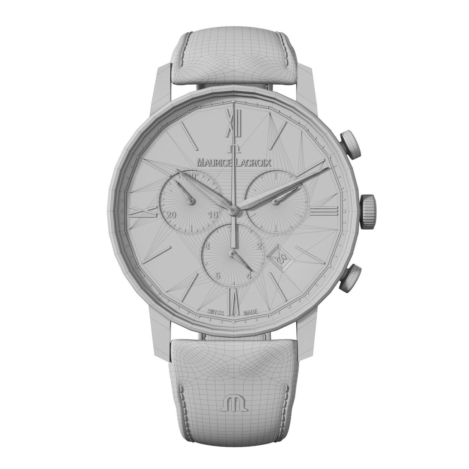 Watch Maurice Lacroix Gold FULL  Low-poly 3D model_9
