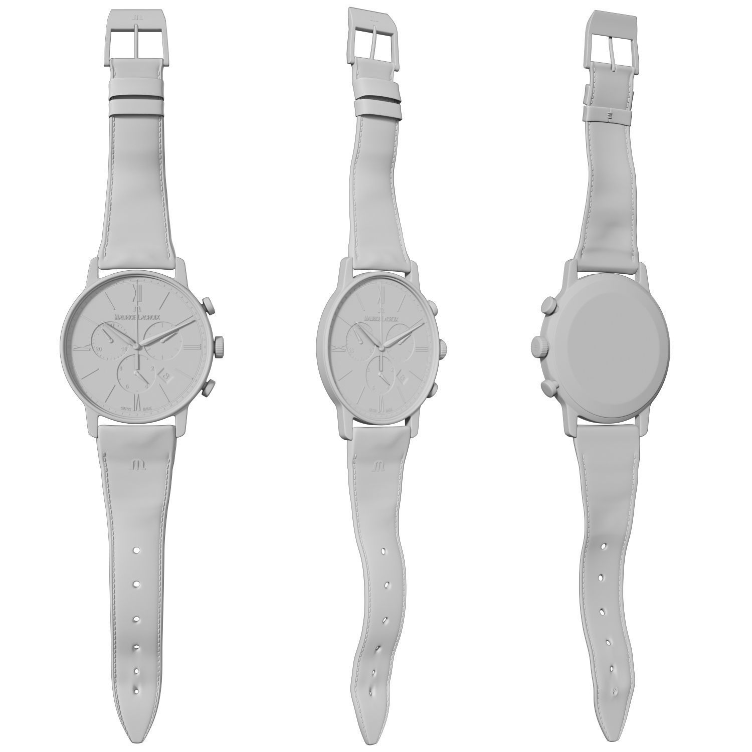 Watch Maurice Lacroix Gold FULL  Low-poly 3D model_7