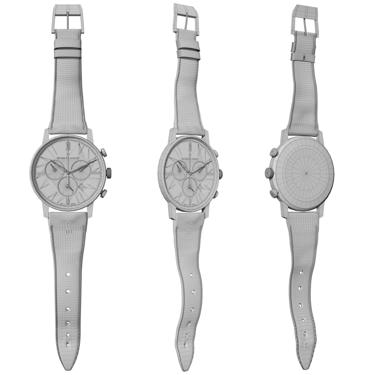 Watch Maurice Lacroix Gold FULL  Low-poly 3D model_11