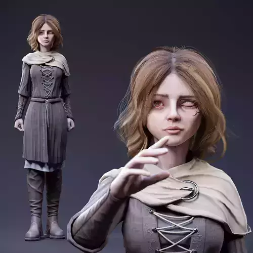 Melina 3D fanart Free low-poly 3D model