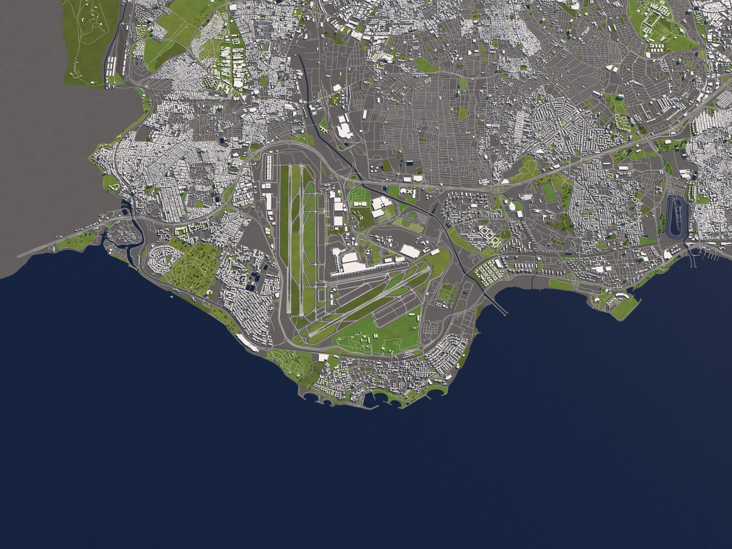 Istanbul Turkey 50x50km City 3D Map 3D model_7