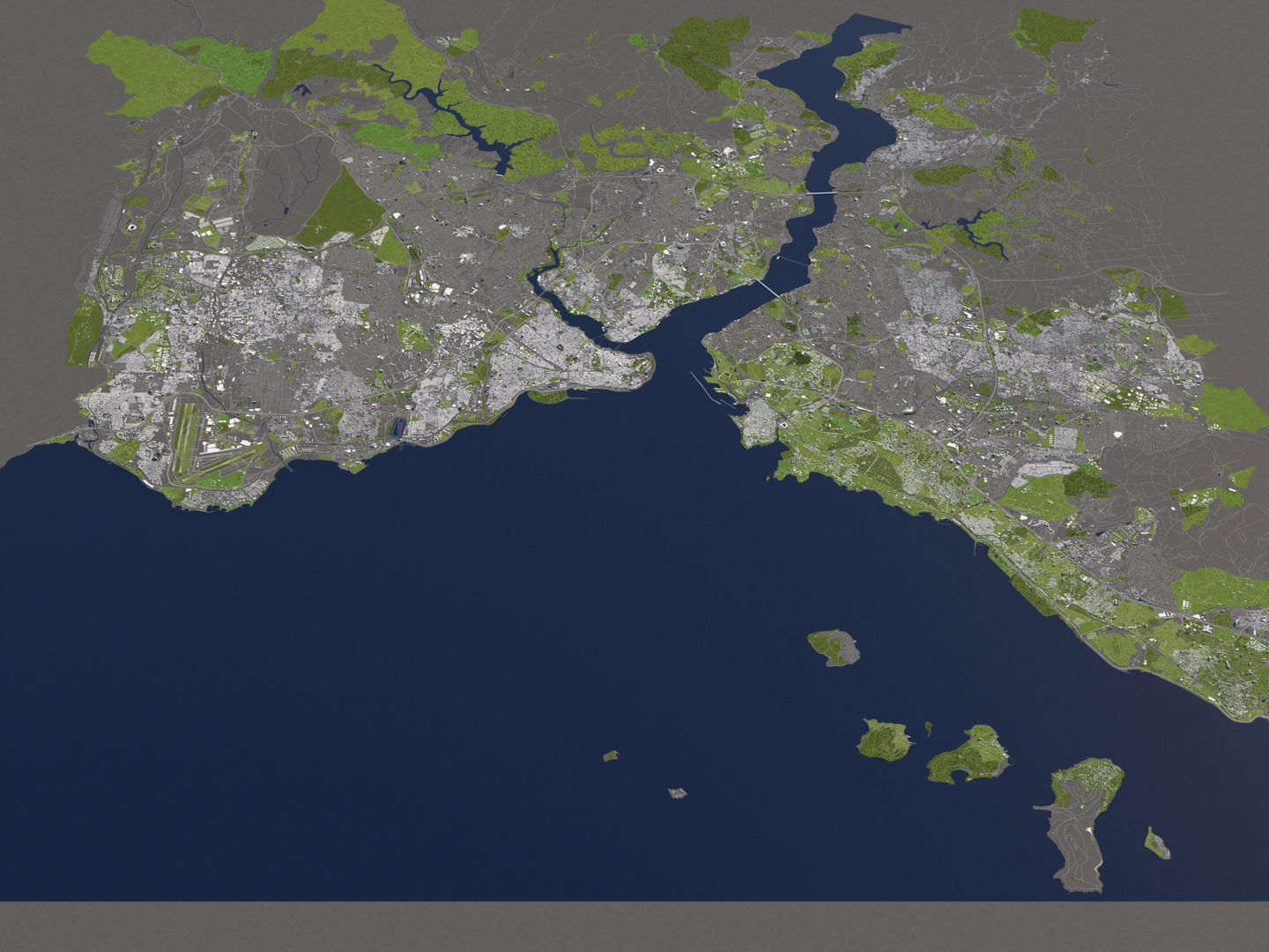 Istanbul Turkey 50x50km City 3D Map 3D model_4