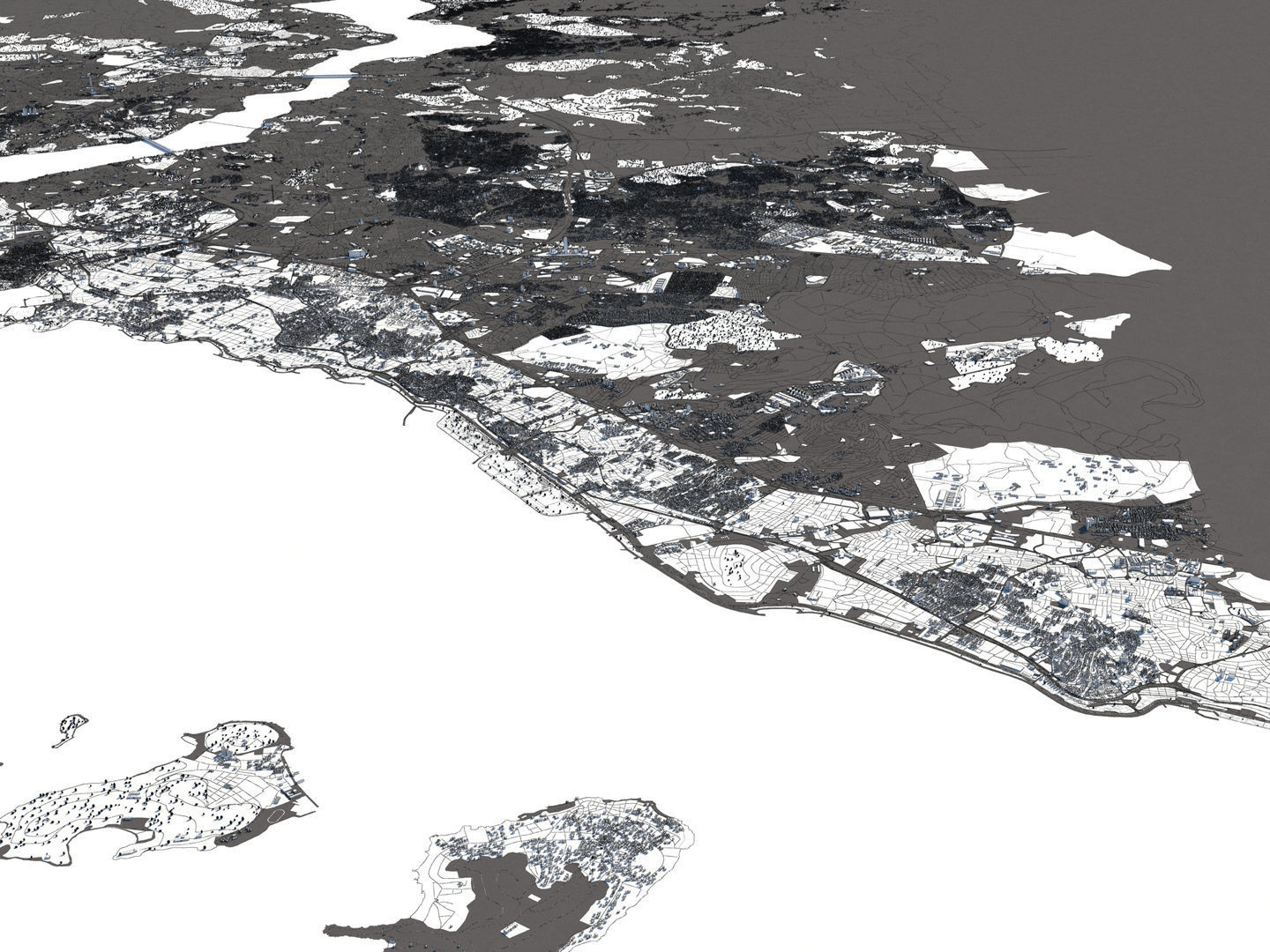 Istanbul Turkey 50x50km City 3D Map 3D model_25