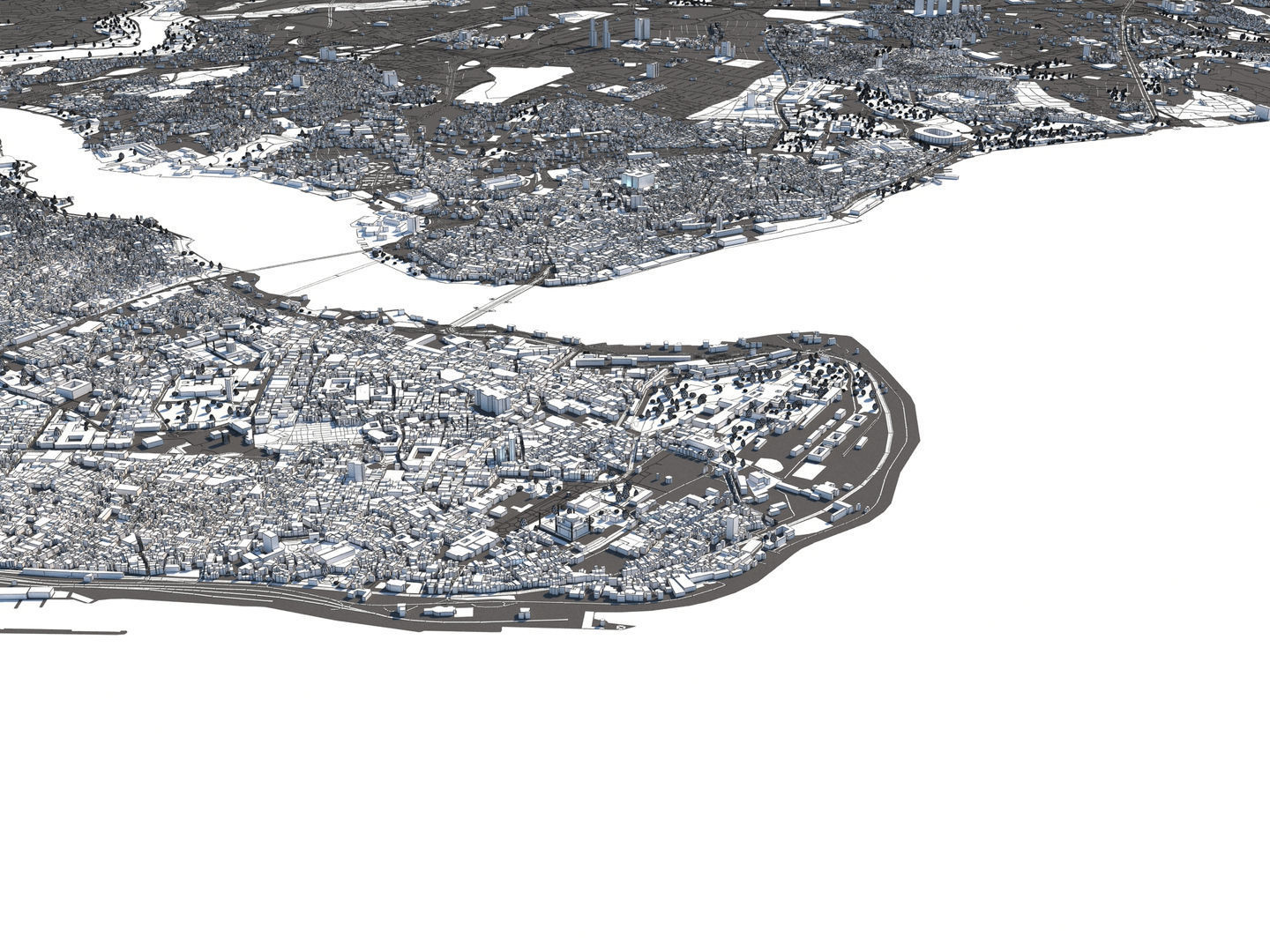 Istanbul Turkey 50x50km City 3D Map 3D model_15