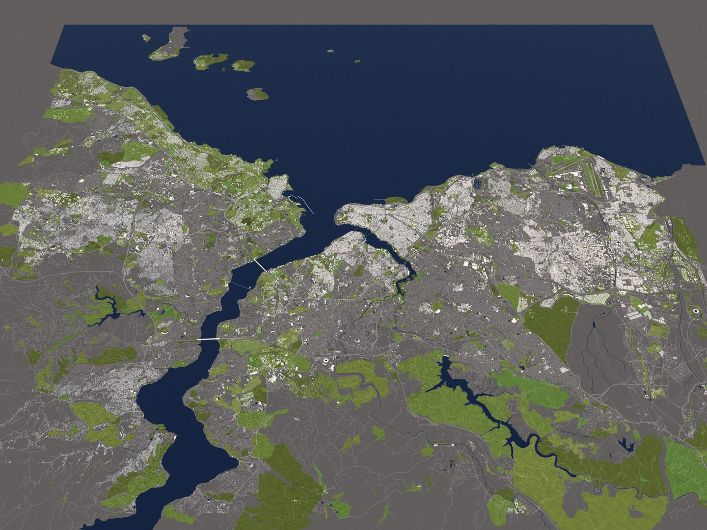 Istanbul Turkey 50x50km City 3D Map 3D model_6