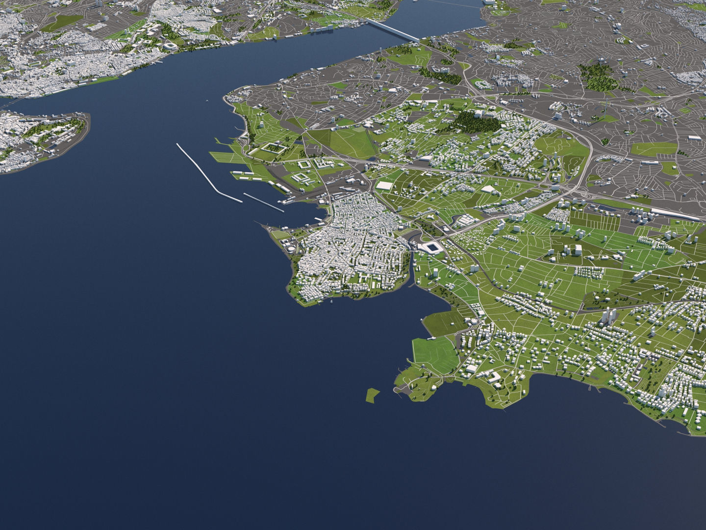 Istanbul Turkey 50x50km City 3D Map 3D model_9