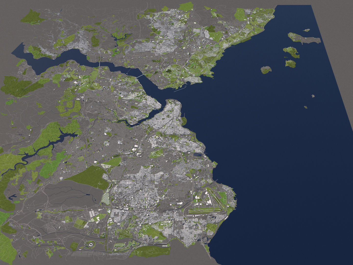 Istanbul Turkey 50x50km City 3D Map 3D model_5