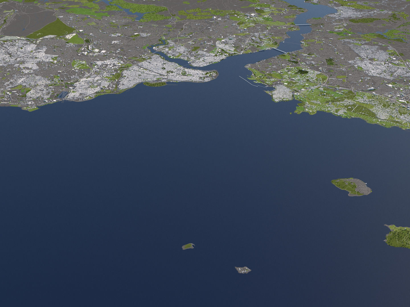 Istanbul Turkey 50x50km City 3D Map 3D model_3
