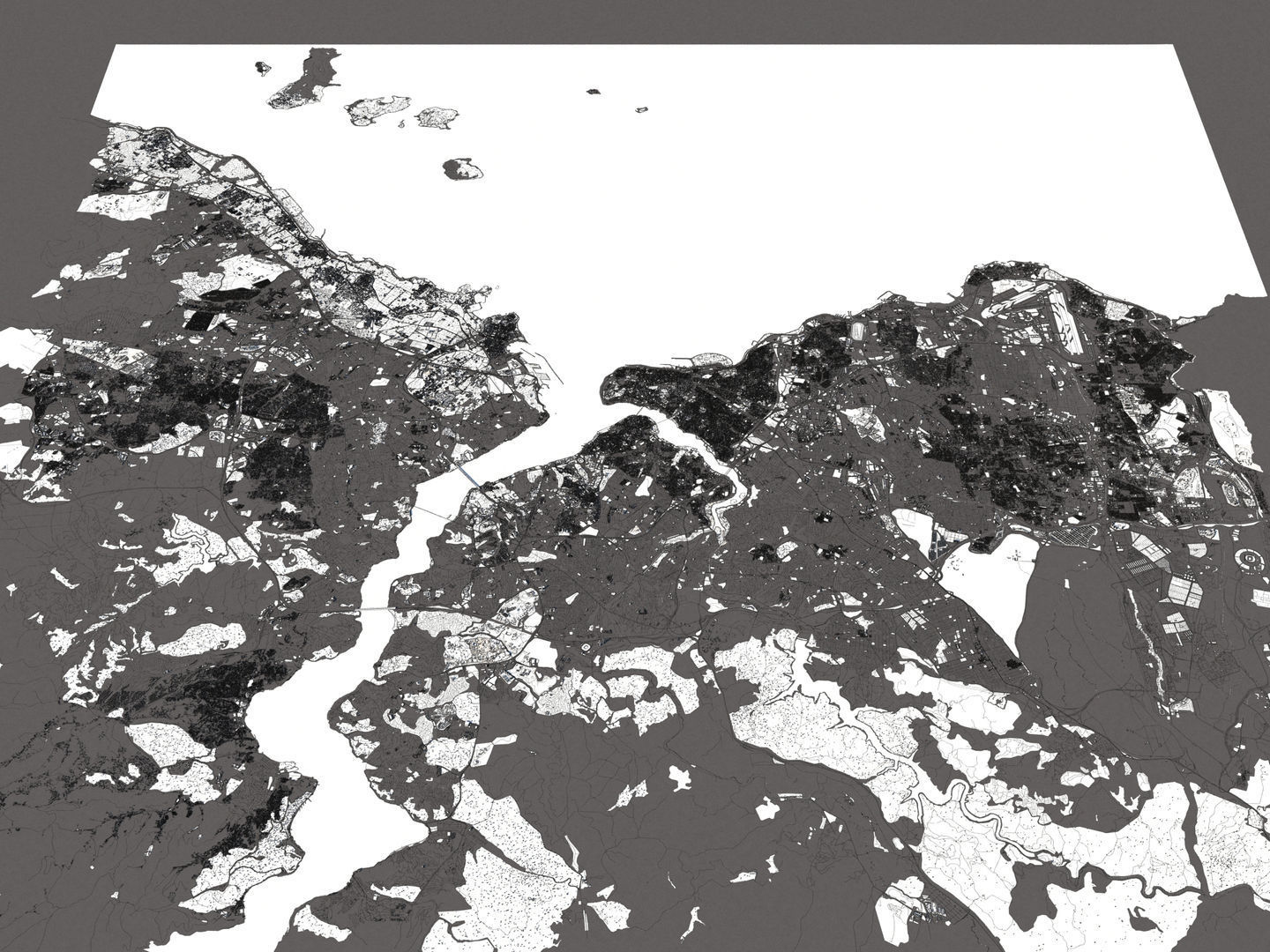 Istanbul Turkey 50x50km City 3D Map 3D model_20