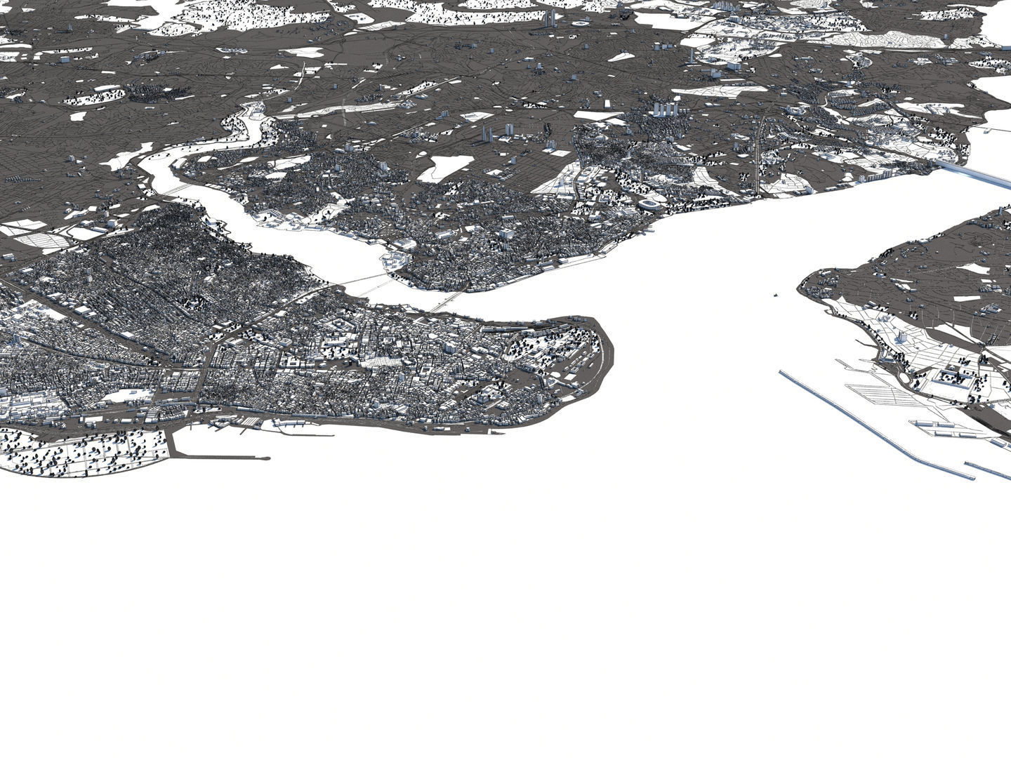 Istanbul Turkey 50x50km City 3D Map 3D model_16