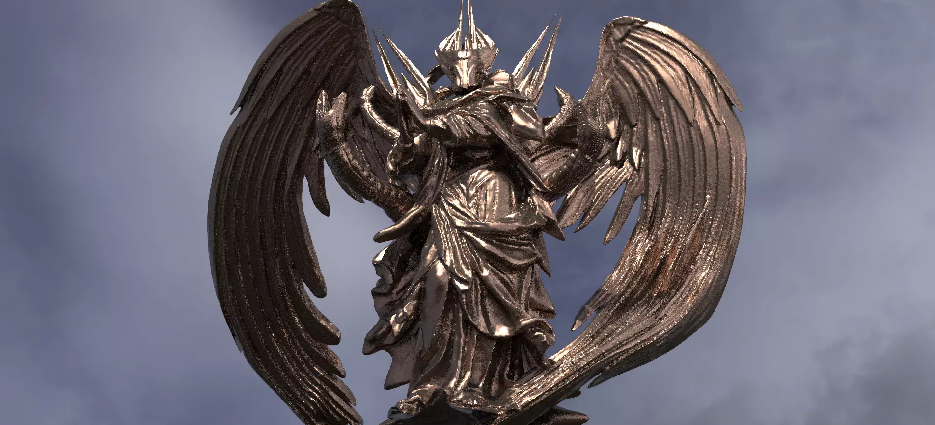 Snake Cult Leader Fallen Angel 3D model_0