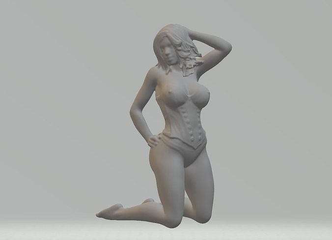 Kneeling Sexy Girl 3D STL Model STL 3D print model