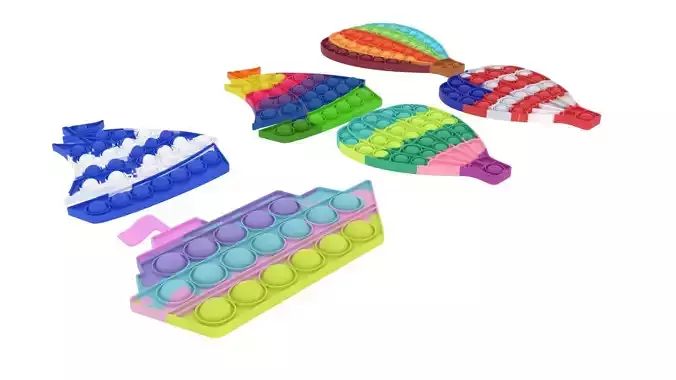 Transportation Pop It Fidget Toys Set