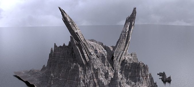 Ancient Athena Sci-Fi Mountain Monolith 6 3D model