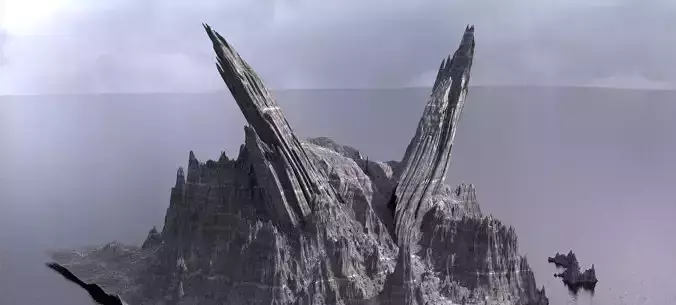 Ancient Athena Sci-Fi Mountain Monolith 6 3D model