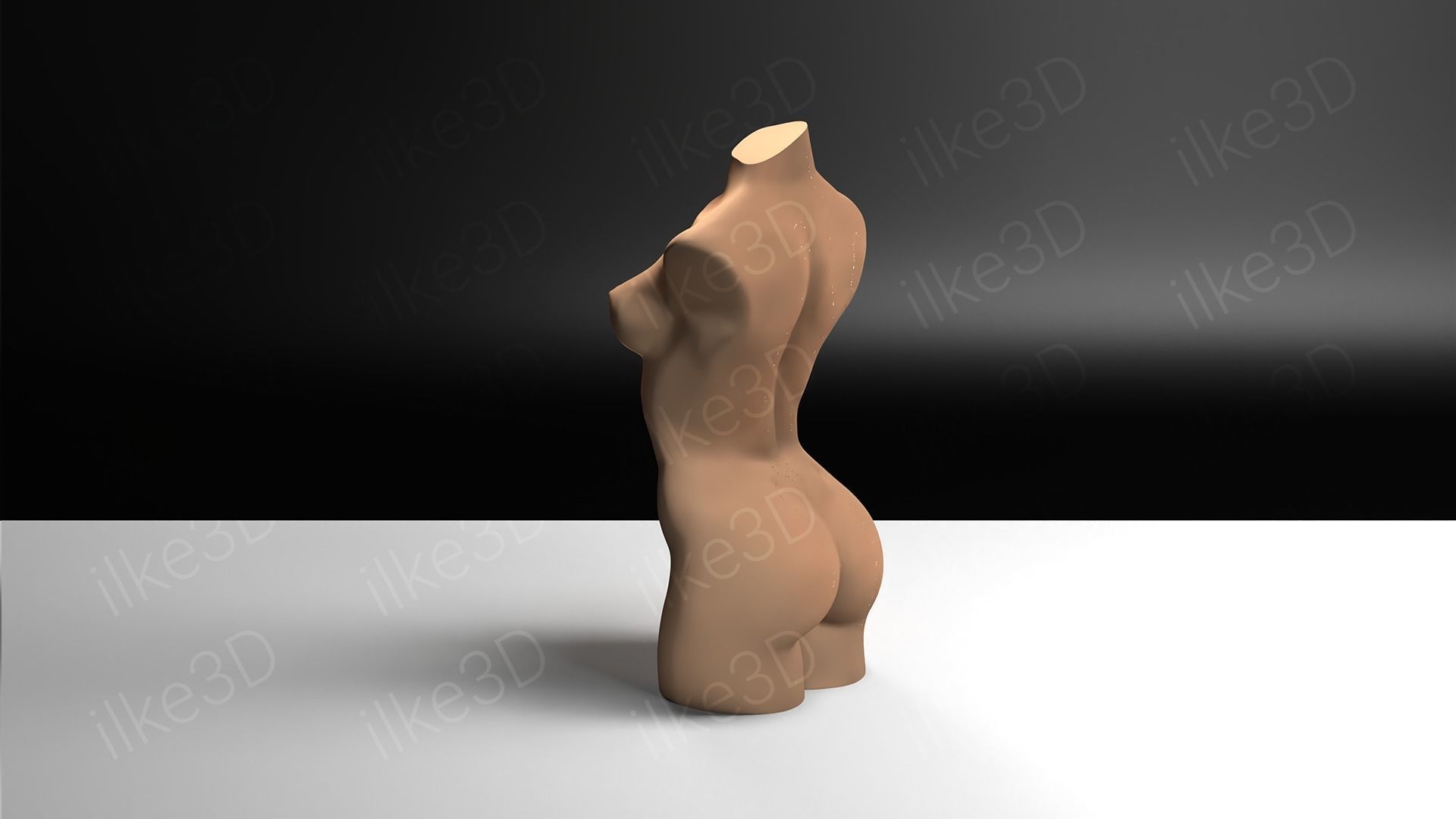 Woman mannequin back view 3D print model_7