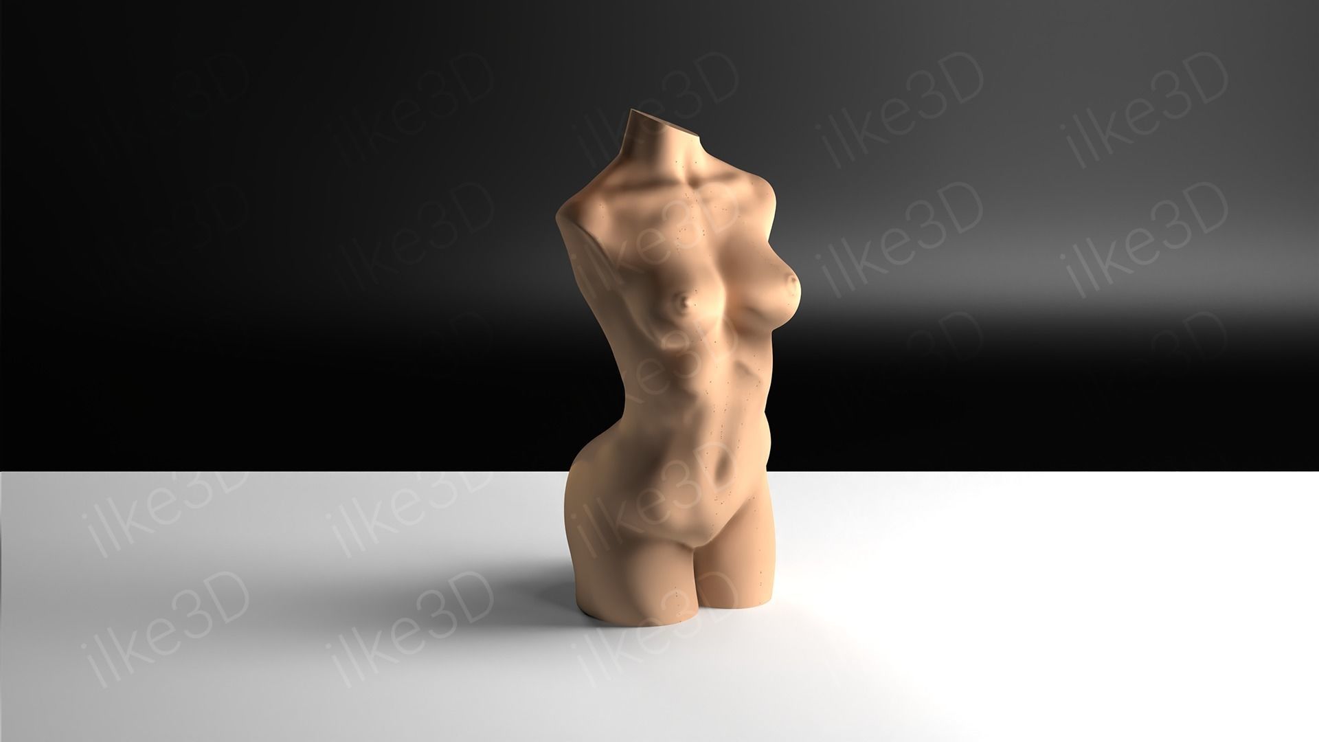 Woman mannequin back view 3D print model_15
