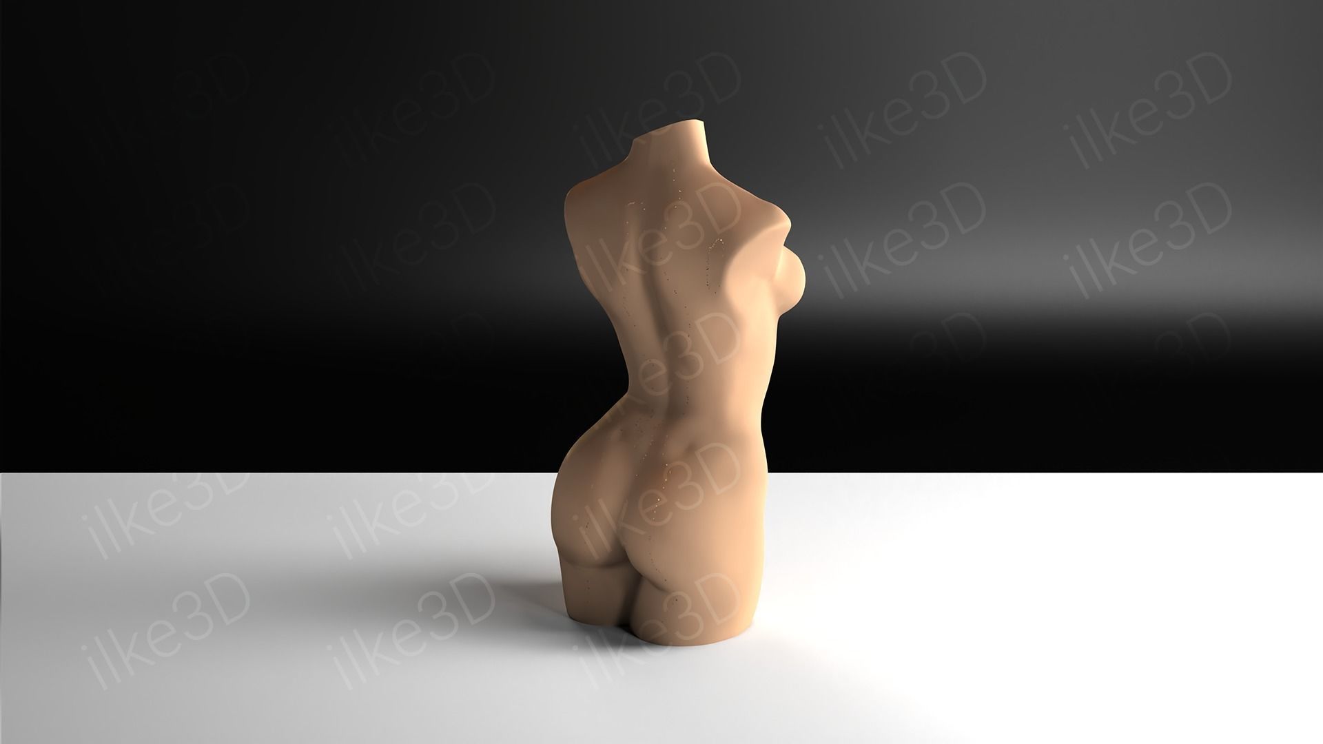 Woman mannequin back view 3D print model_5