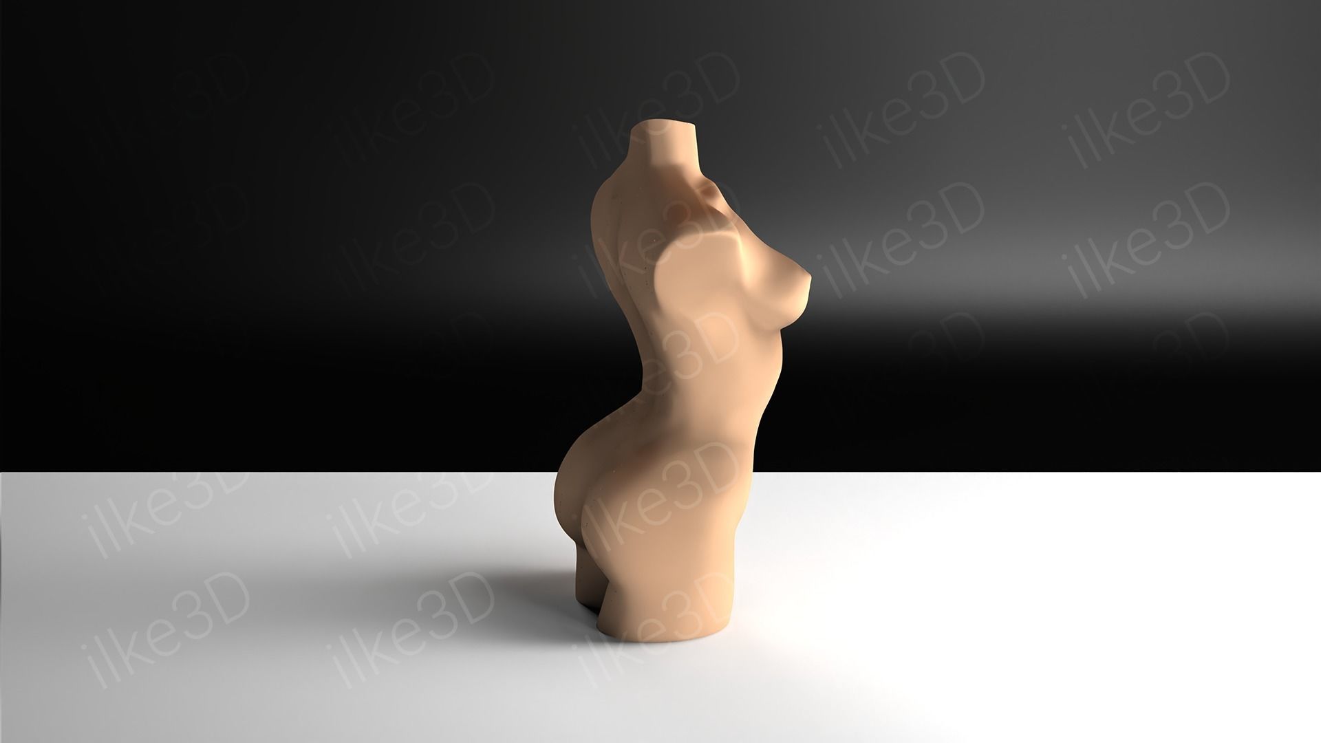 Woman mannequin back view 3D print model_4