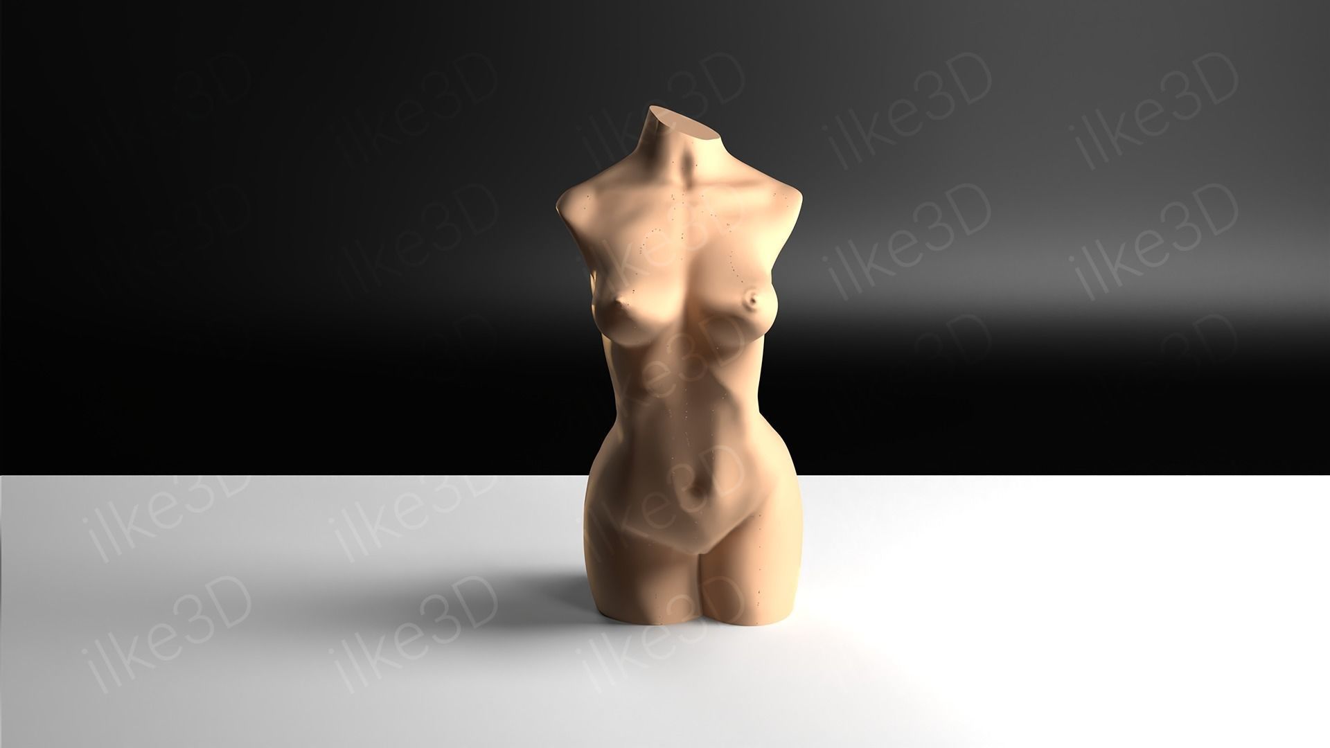 Woman mannequin back view 3D print model_11