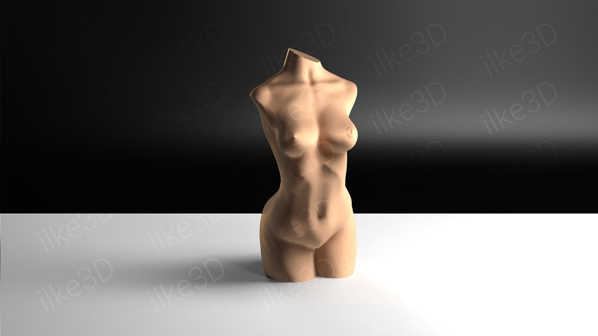 Woman mannequin back view 3D print model_12