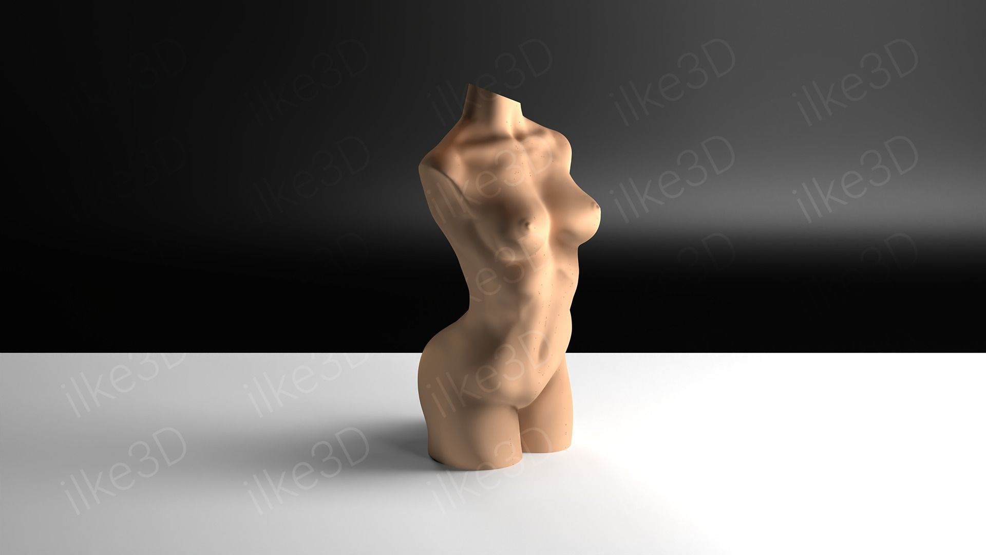 Woman mannequin back view 3D print model_16