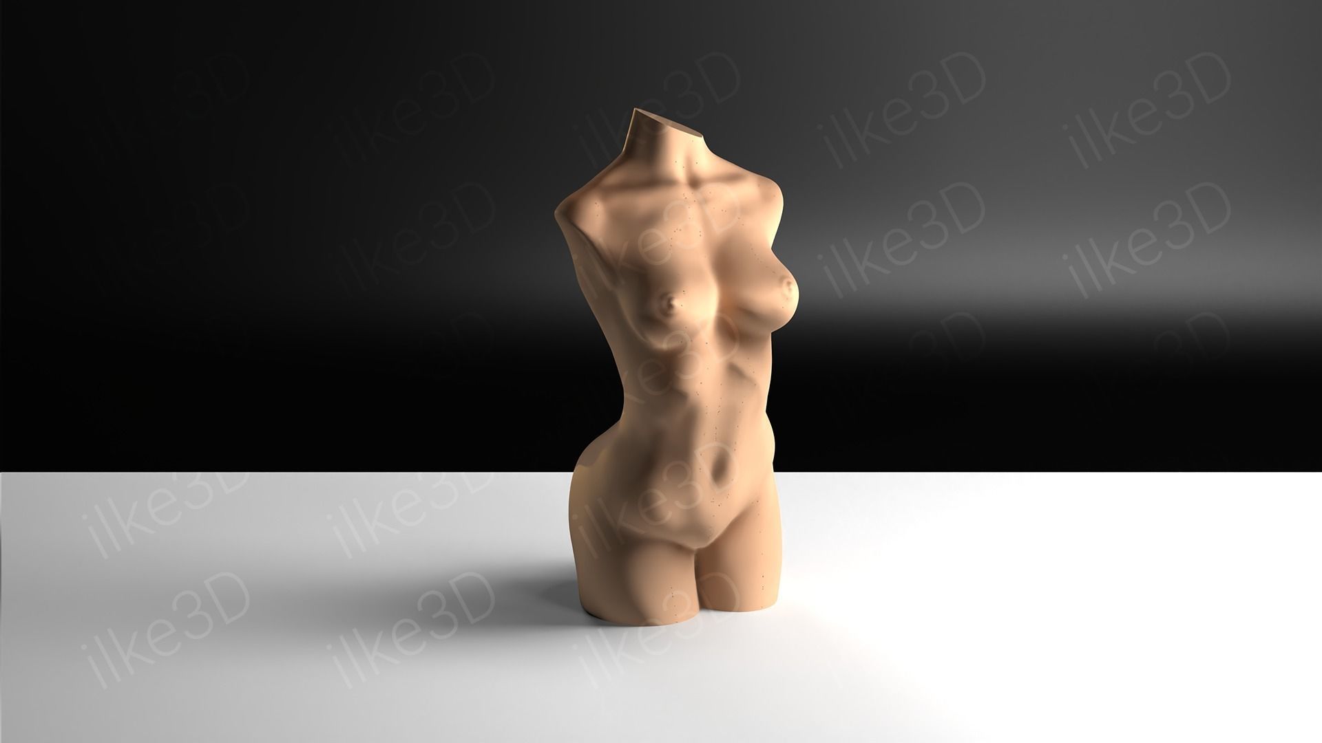 Woman mannequin back view 3D print model_13