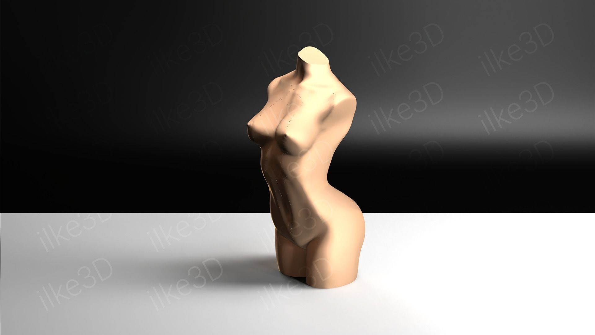 Woman mannequin back view 3D print model_9