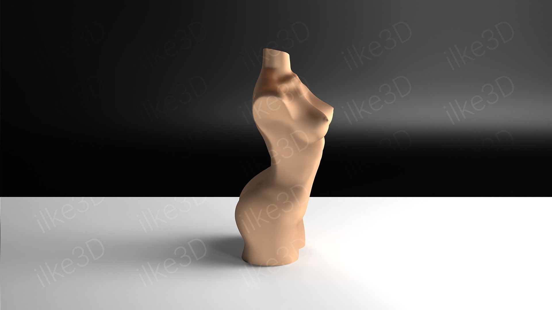 Woman mannequin back view 3D print model_3