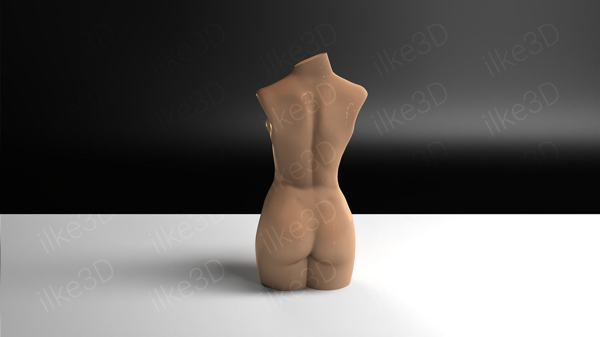Woman mannequin back view 3D print model_6