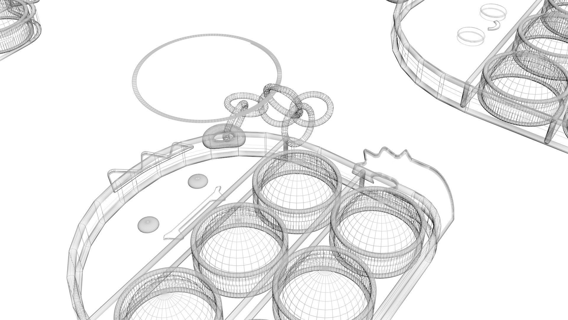 Simple Dimples and Pop It Fidget Toy Keychains Set 3D model_19