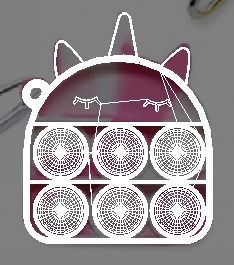 Simple Dimples and Pop It Fidget Toy Keychains Set 3D model_32