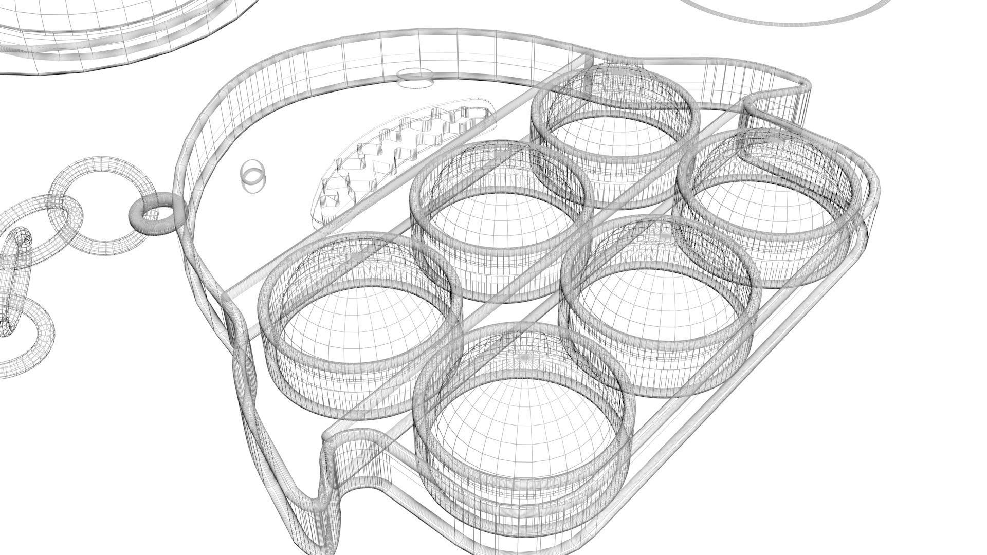 Simple Dimples and Pop It Fidget Toy Keychains Set 3D model_20