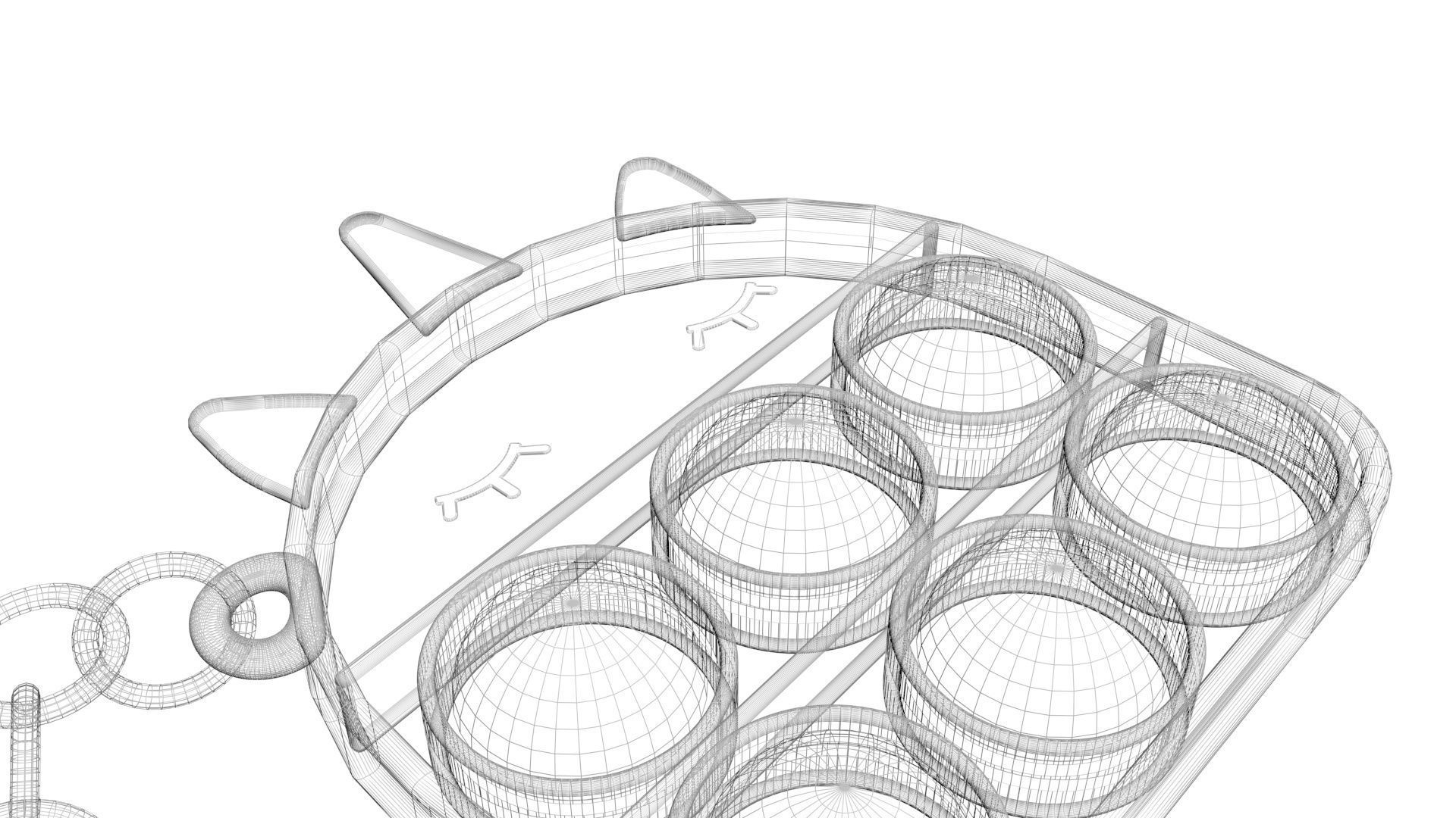 Simple Dimples and Pop It Fidget Toy Keychains Set 3D model_21