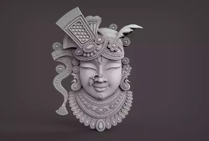 Krishna Face Relief  3D print model