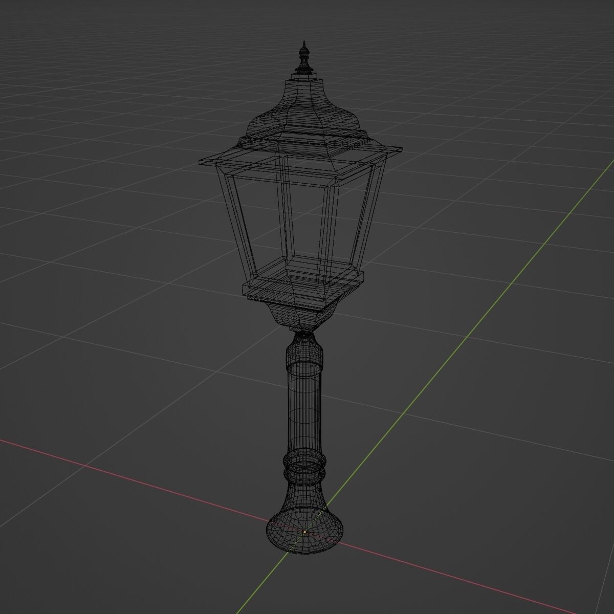 Vintage Lamp 1 Low-poly 3D model_4