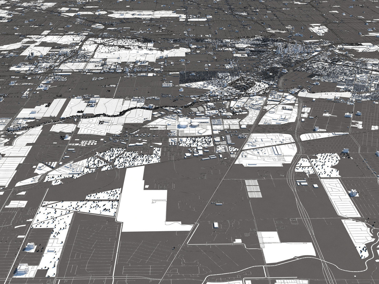 Houston 50x50km 3D City Map 3D model_27