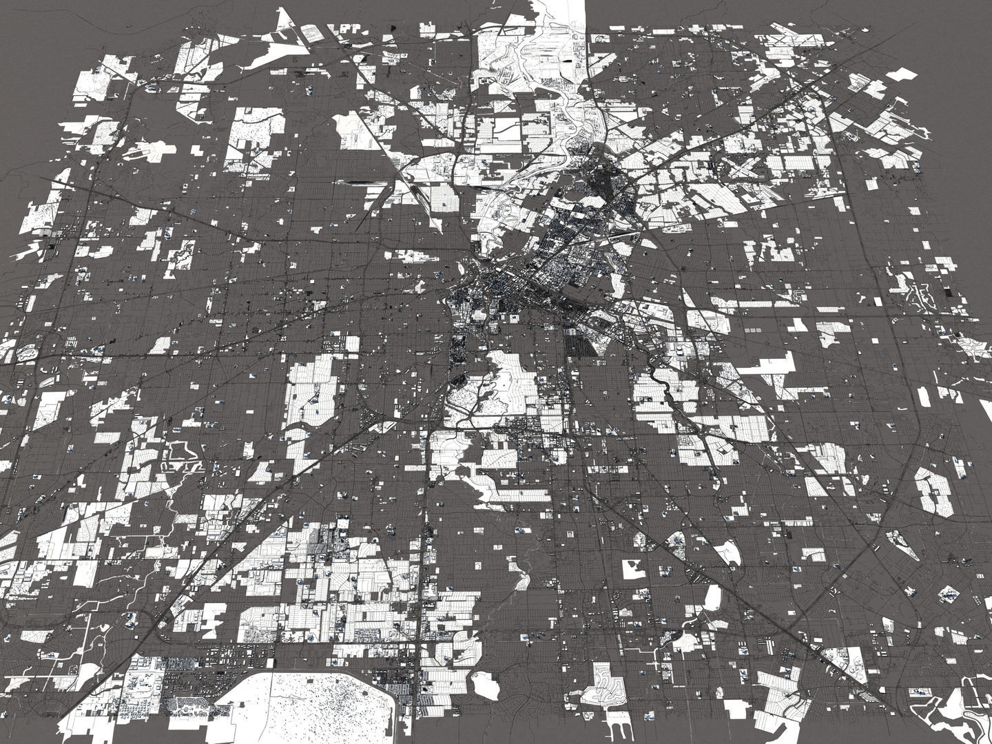 Houston 50x50km 3D City Map 3D model_20