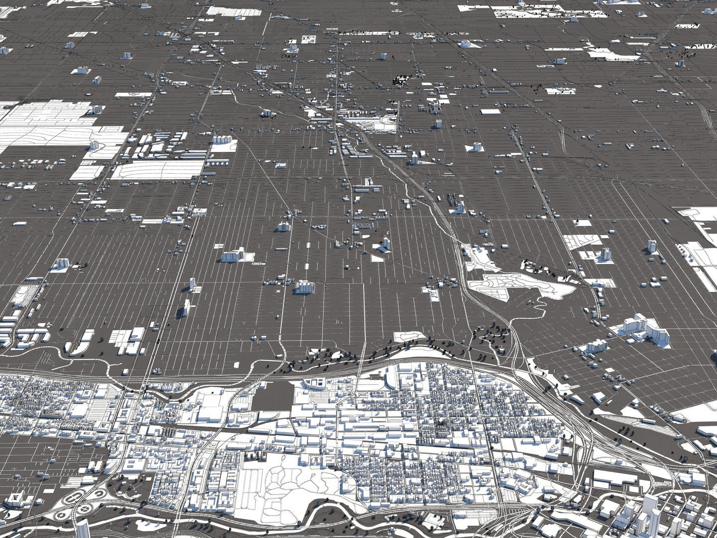 Houston 50x50km 3D City Map 3D model_26