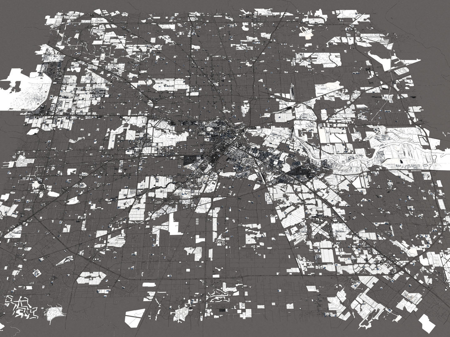 Houston 50x50km 3D City Map 3D model_19