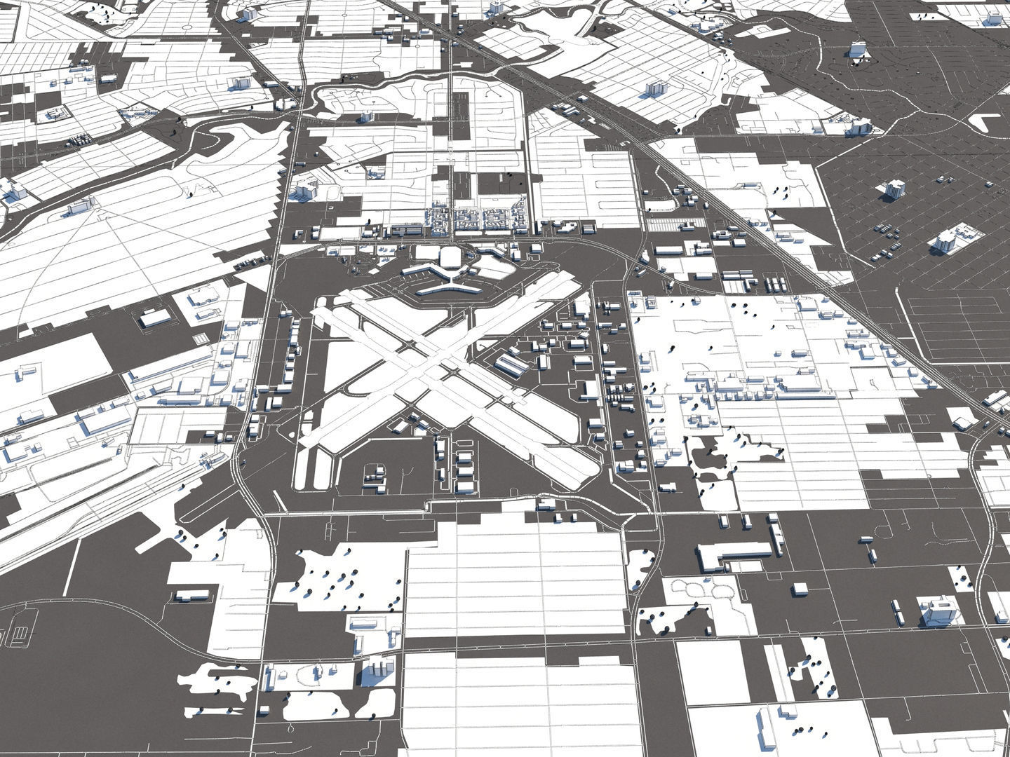 Houston 50x50km 3D City Map 3D model_23