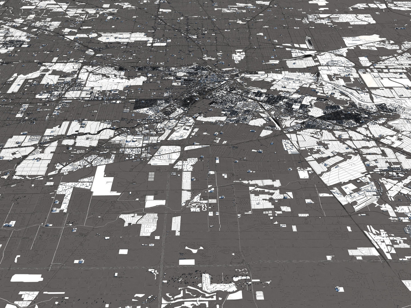 Houston 50x50km 3D City Map 3D model_18