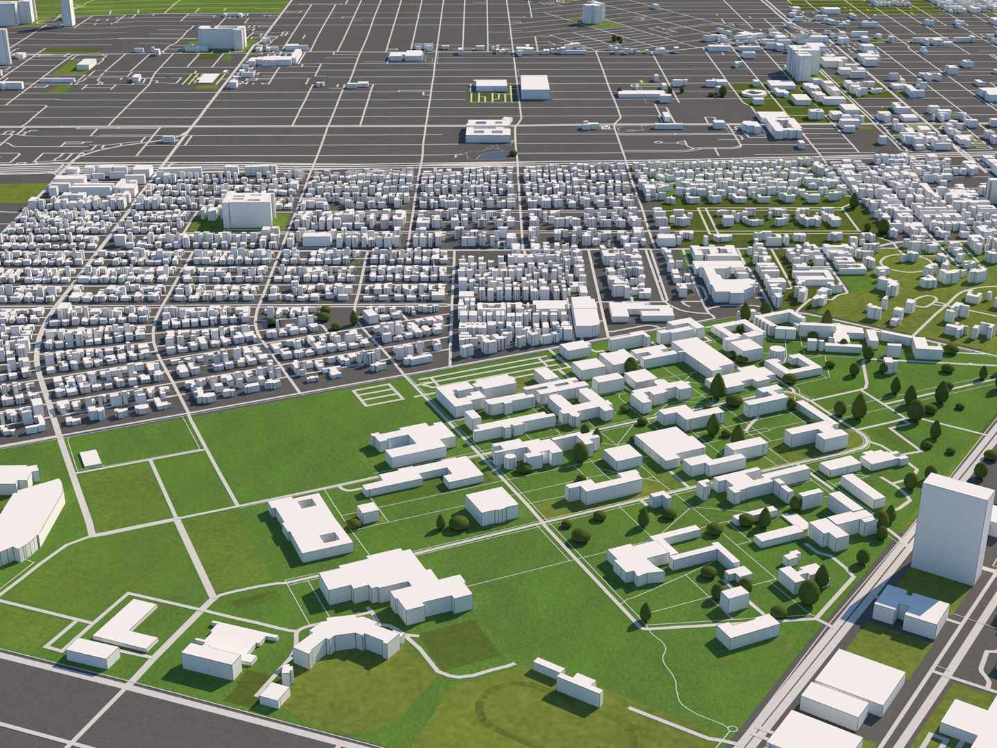 Houston 50x50km 3D City Map 3D model_13