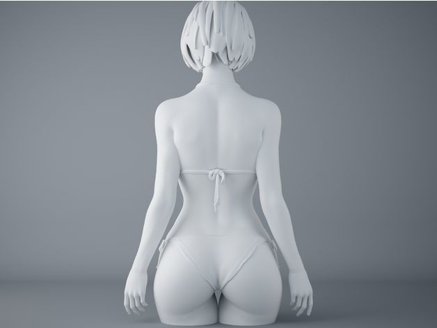Sexy Girl Anime Figure 3D Model for 3D Printer STL 3D print model_2