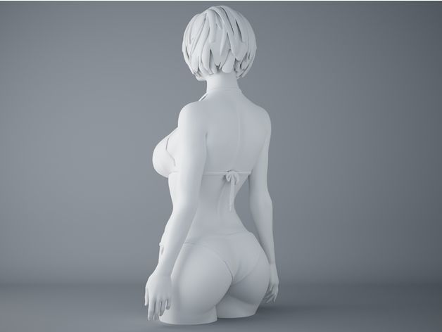 Sexy Girl Anime Figure 3D Model for 3D Printer STL 3D print model_1