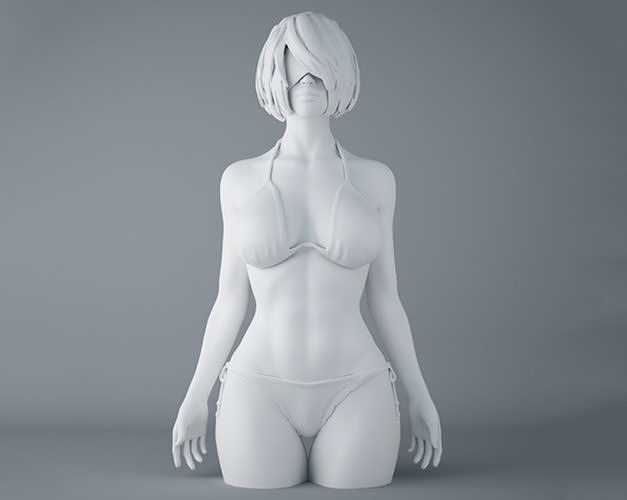 Sexy Girl Anime Figure 3D Model for 3D Printer STL 3D print model