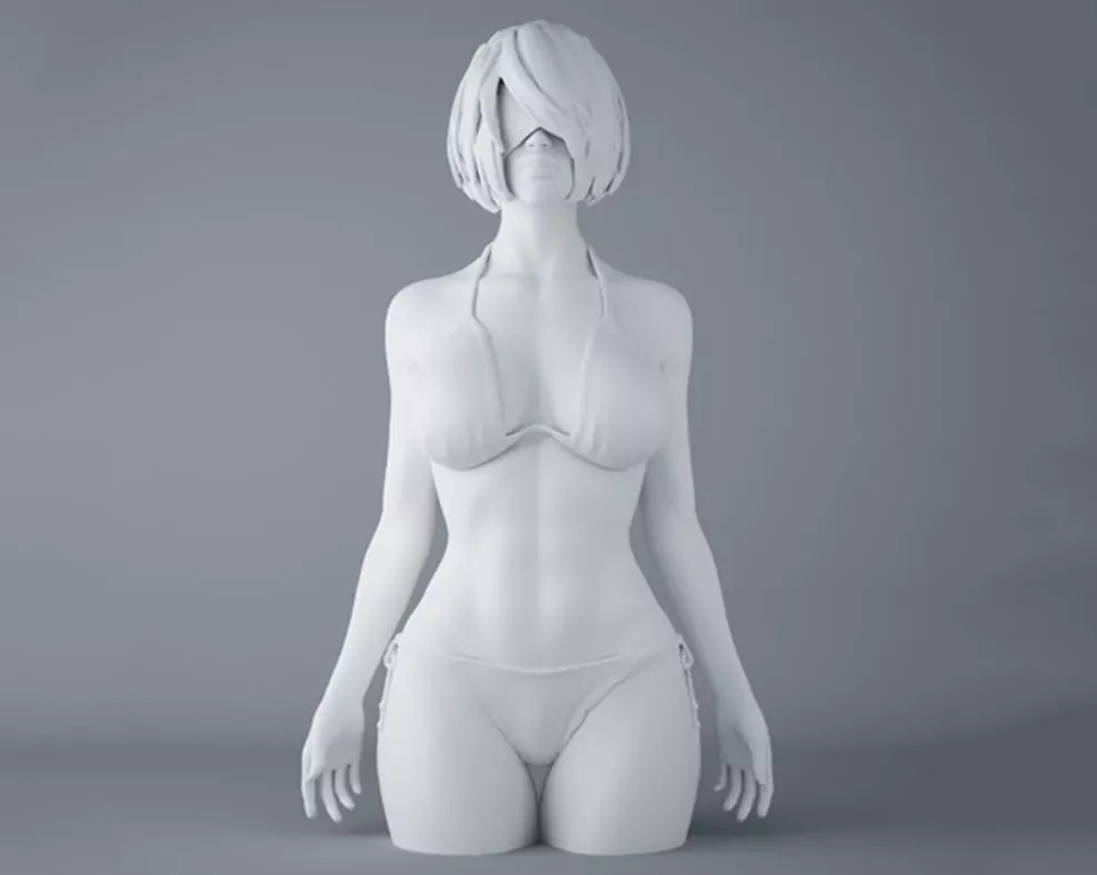 Sexy Girl Anime Figure 3D Model for 3D Printer STL 3D print model_0