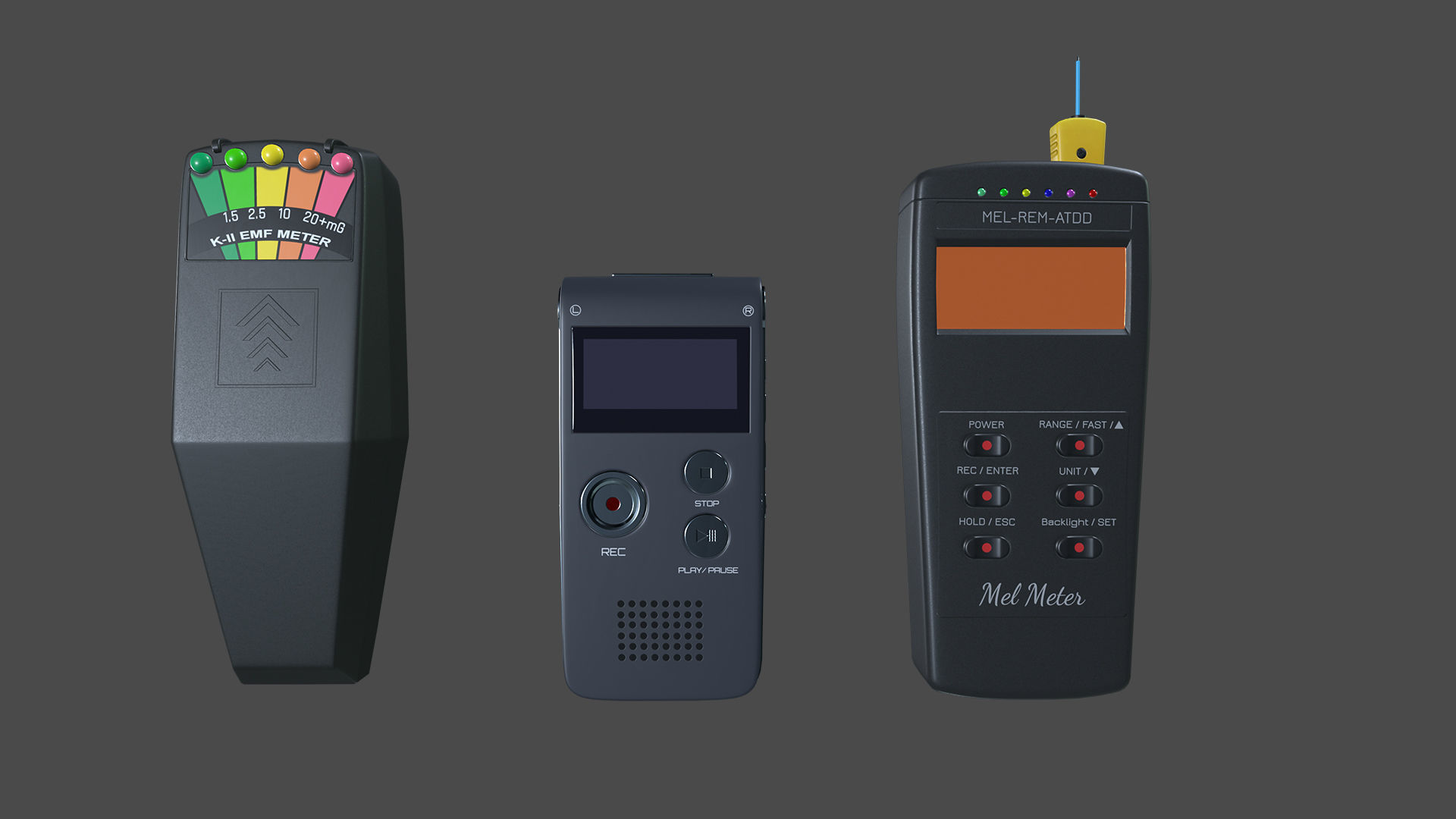 Ghost Hunting Paranormal Equipment Pack Low-poly 3D model_3