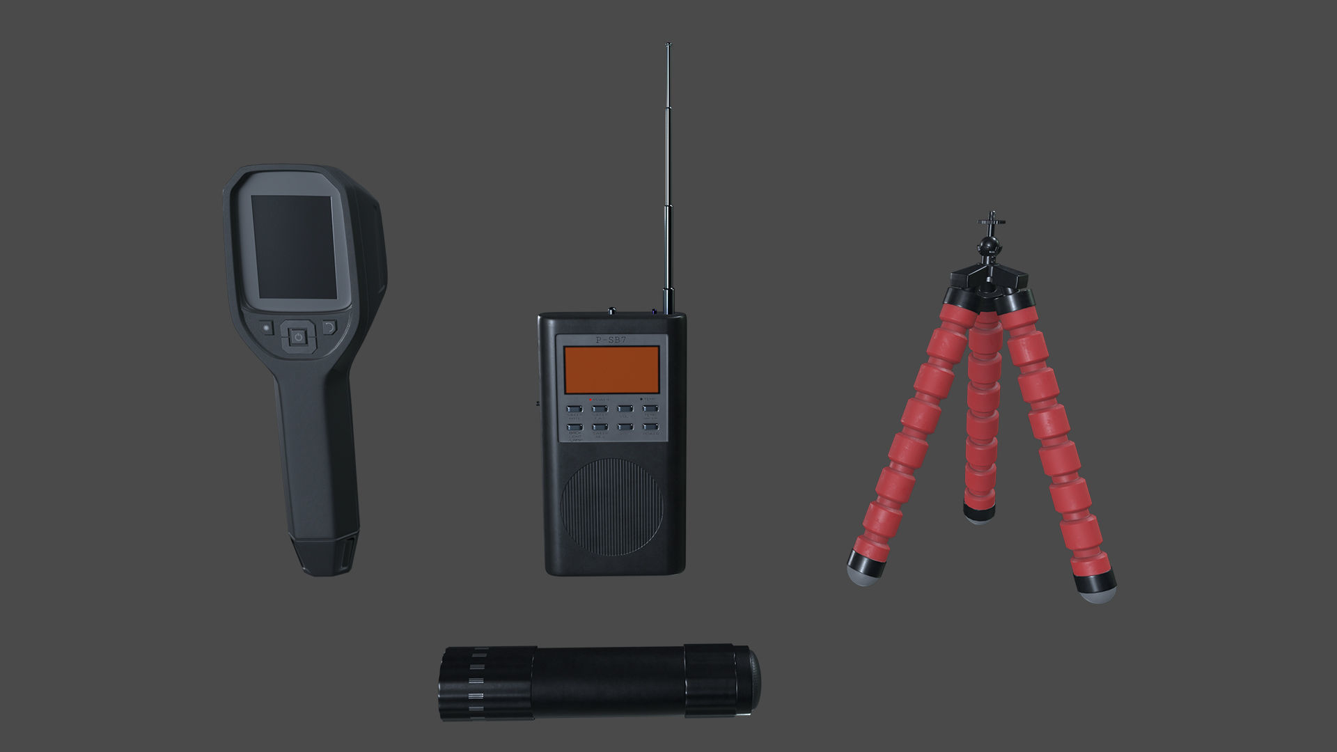 Ghost Hunting Paranormal Equipment Pack Low-poly 3D model_7