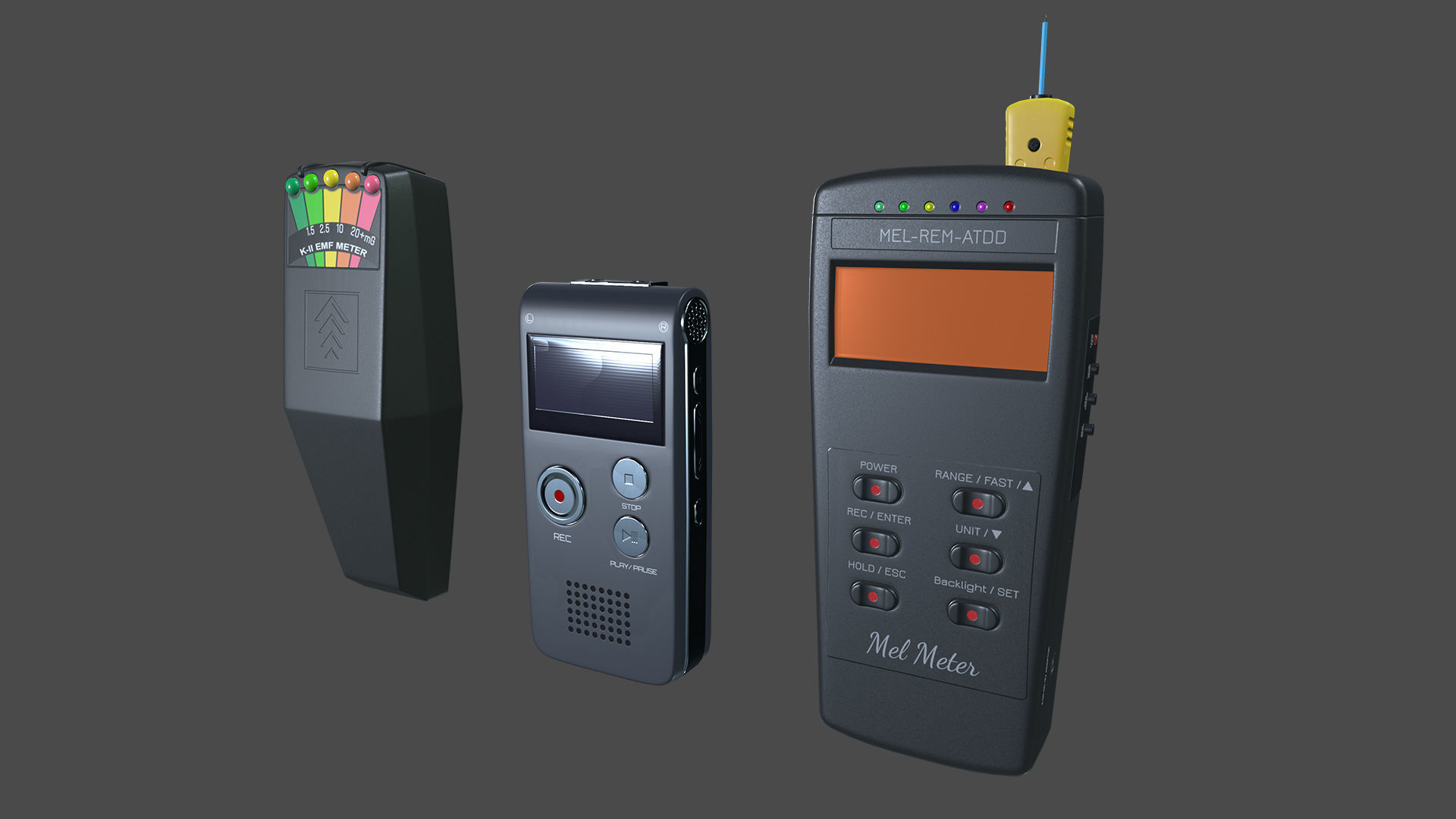 Ghost Hunting Paranormal Equipment Pack Low-poly 3D model_1